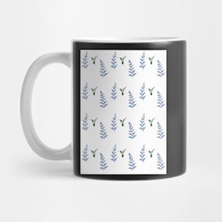 Hummingbird with tropical leaves watercolor pattern Mug